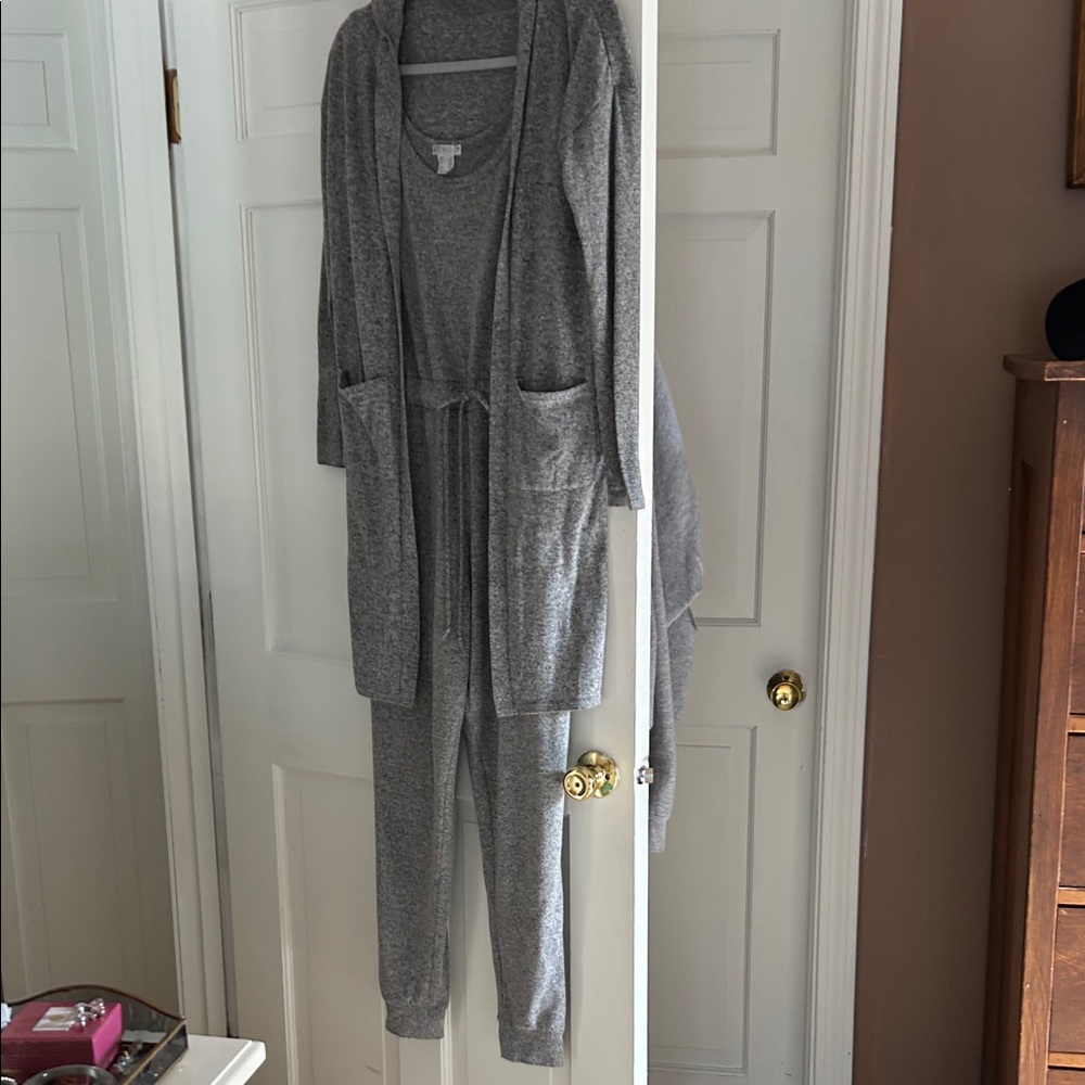 Venus Cozy Grayish blue Lounge SetTwo-Piece Cardigan & jumpsuit w/Jogger ankle.
